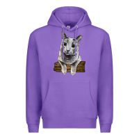 Purple Russian Blue Cat Face Premium Hoodie - LillyAllenDesigns