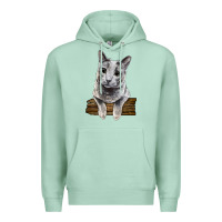 Seafoam Russian Blue Cat Face Premium Hoodie - LillyAllenDesigns