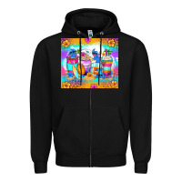 Black stitch summer coffee cups Zipper Hoodie - Zillion Design Studio