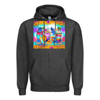 Charcoal Heather stitch summer coffee cups Zipper Hoodie - Zillion Design Studio