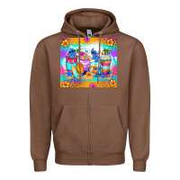 Chestnut stitch summer coffee cups Zipper Hoodie - Zillion Design Studio