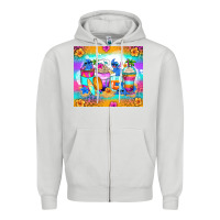 Dove Grey stitch summer coffee cups Zipper Hoodie - Zillion Design Studio