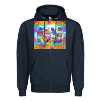 Navy stitch summer coffee cups Zipper Hoodie - Zillion Design Studio