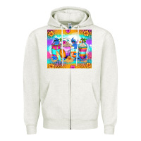 Oatmeal Heather stitch summer coffee cups Zipper Hoodie - Zillion Design Studio