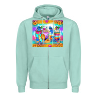 Seafoam stitch summer coffee cups Zipper Hoodie - Zillion Design Studio