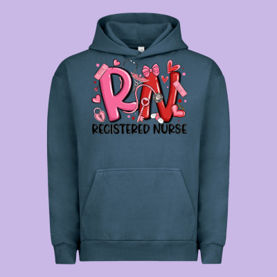 Rn Registered Nurse Valentines Day Urban Hoodie Designed By Maliassmallbusiness
