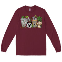 Burgundy koala coffee cups Long Sleeve Tee - texasbilliewilder