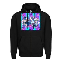Black stitch coffee cups Zipper Hoodie - Zillion Design Studio