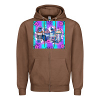 Chestnut stitch coffee cups Zipper Hoodie - Zillion Design Studio