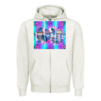 Oatmeal Heather stitch coffee cups Zipper Hoodie - Zillion Design Studio