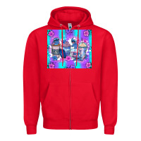 Red stitch coffee cups Zipper Hoodie - Zillion Design Studio
