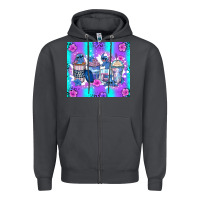 Smoke stitch coffee cups Zipper Hoodie - Zillion Design Studio