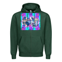 Sports Green stitch coffee cups Zipper Hoodie - Zillion Design Studio