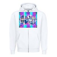 White stitch coffee cups Zipper Hoodie - Zillion Design Studio