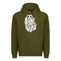 Army Green Ragdoll Cat Premium Hoodie - LillyAllenDesigns