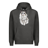 Charcoal Heather Ragdoll Cat Premium Hoodie - LillyAllenDesigns