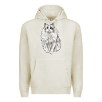 Oatmeal Heather Ragdoll Cat Premium Hoodie - LillyAllenDesigns