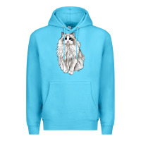 Ocean Blue Ragdoll Cat Premium Hoodie - LillyAllenDesigns