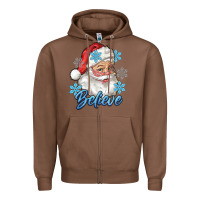 Chestnut santa blue believe Zipper Hoodie - RanaPortraitStore