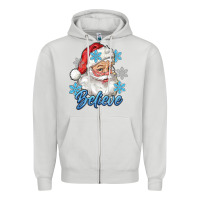 Santa Blue Believe Zipper Hoodie | Teevron