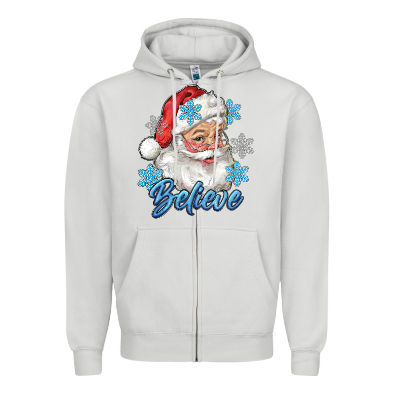 Santa Blue Believe Zipper Hoodie by RanaPortraitStore | Teevron