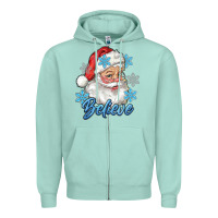 Seafoam santa blue believe Zipper Hoodie - RanaPortraitStore