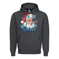 Smoke santa blue believe Zipper Hoodie - RanaPortraitStore