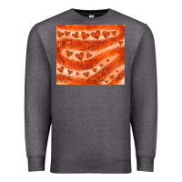 Charcoal Heather orange glitter heart Premium Sweatshirt - JahusDesignShop