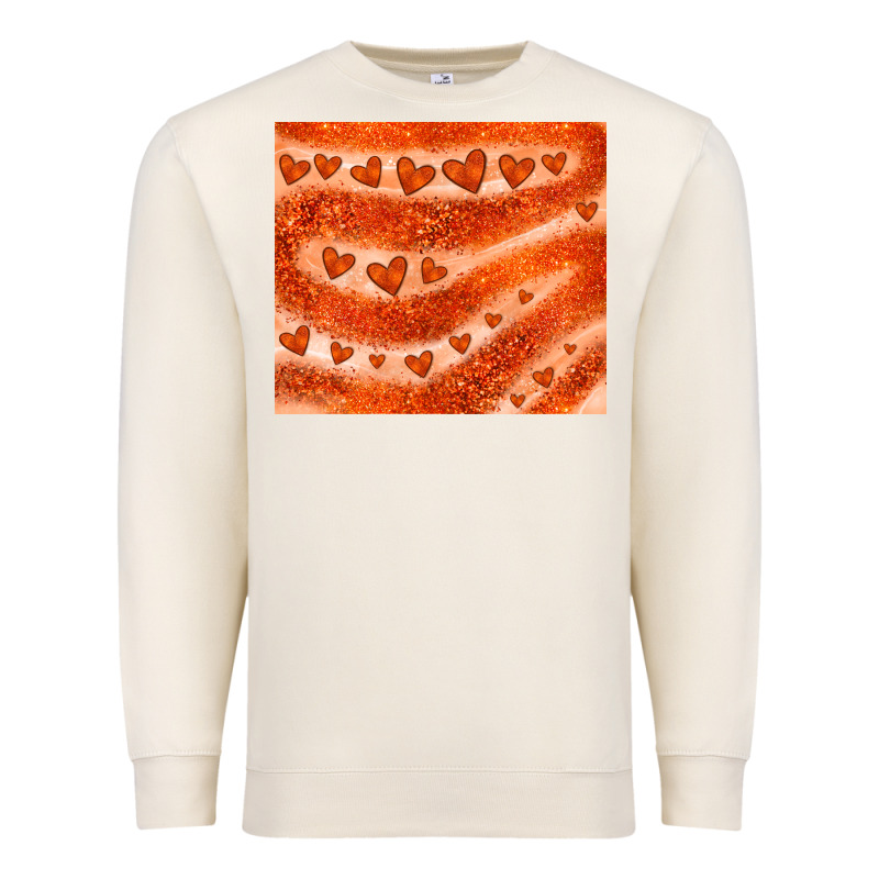 Orange Glitter Heart Premium Sweatshirt by JahusDesignShop | Teevron
