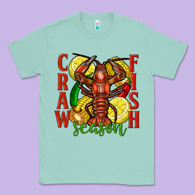 Crawfish Season Classic Tee Designed By Fadigitalartstudio