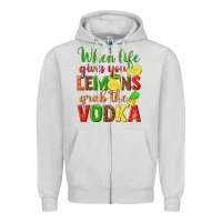 Dove Grey when life gives you lemons grab the vodka Zipper Hoodie - texasbilliewilder