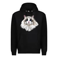 Black Ragdoll Face Cat Premium Hoodie - LillyAllenDesigns