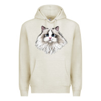 Oatmeal Heather Ragdoll Face Cat Premium Hoodie - LillyAllenDesigns