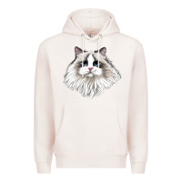 Pale Pink Ragdoll Face Cat Premium Hoodie - LillyAllenDesigns