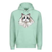 Seafoam Ragdoll Face Cat Premium Hoodie - LillyAllenDesigns