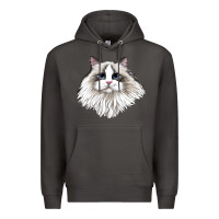 Smoke Ragdoll Face Cat Premium Hoodie - LillyAllenDesigns