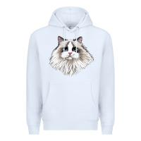 White Ragdoll Face Cat Premium Hoodie - LillyAllenDesigns