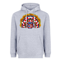 Heather Grey usa gnome sunflower rainbow Heavyweight Hoodie - HRA Design Shop