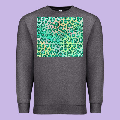Green Leopard Glitter Premium Sweatshirt Designed By Jahusdesignshop