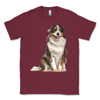 Burgundy Australian shepherd Classic Tee - RanaPortraitStore