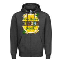 Charcoal Heather when life gives lemons sweet Zipper Hoodie - texasbilliewilder