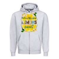 Heather Grey when life gives lemons sweet Zipper Hoodie - texasbilliewilder