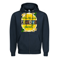 Navy when life gives lemons sweet Zipper Hoodie - texasbilliewilder