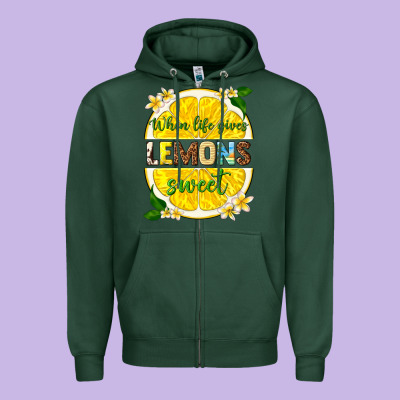 When Life Gives Lemons Sweet Zipper Hoodie Designed By Texasbilliewilder