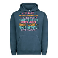 Pigment Midnight Navy let them Urban Hoodie - MaliasSmallBusiness