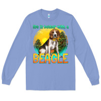 Colony Blue life is better with a beagle Long Sleeve Tee - texasbilliewilder