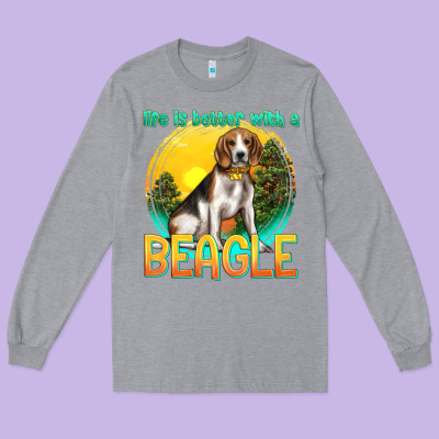 Life Is Better With A Beagle Long Sleeve Tee Designed By Texasbilliewilder