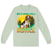 Matcha life is better with a beagle Long Sleeve Tee - texasbilliewilder