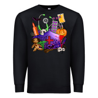 Black zombie nurse   halloween Premium Sweatshirt - AdoDesignShop