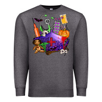 Charcoal Heather zombie nurse   halloween Premium Sweatshirt - AdoDesignShop